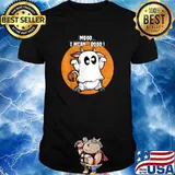 Ghost Cow Moo I Mean Boo Pumpkin Halloween T-Shirt