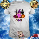 Gnome pumpkin spooky witch Omi Halloween T-Shirt
