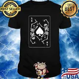 Goth Punk Ace Of Spades Card Shark Gambler Skeleton T-Shirt