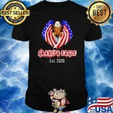 Grandpa Eagle Est. 2020 American Flag Shirt