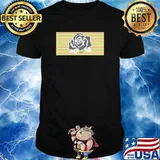 Grey & White Rose Yellow Background Polka Dots T-Shirt