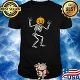 Halloween Cool Skeleton Pumpkin Head Scary Spooky New T-Shirt