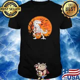 Halloween Dinosaur Skull Dinosaur Blood Moon Shirt