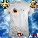 Halloween Pumpkin Eating Candy Corn Ghosts T-Shirt