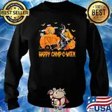 Happy Camp O Ween Camping Witch Broom And Pumpkin Halloween Shirt Sweater
