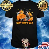 Happy Camp O Ween Camping Witch Broom And Pumpkin Halloween Shirt