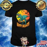 Happy Halloween Dinosaur T rex Mummy Pumpkin T-Shirt