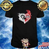 Heart skull raiders and ohio state shirt