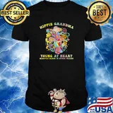 Hippie Grandma Young At Heart Slighty Older In Other Places T-Shirt