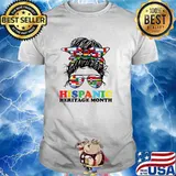 Hispanic Heritage Month Flags Messy Bun Flags T-Shirt