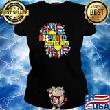 Hispanic Heritage Month Sunflower All Latino Countries Flags T-Shirt Ladies tee