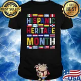 Hispanic Heritage Month Vintage Latino All Countries Flags T-Shirt