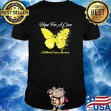 Hope For A Cure Childhood Cancer Awareness Butterfly T-Shirt