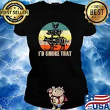 I'd Smoke That Grilling Party Vintage T-Shirt Ladies tee