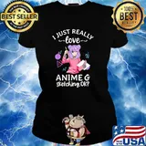 I Just Really Love Anime and Sketching Ok Cute Kawaii Anime T-Shirt Ladies tee