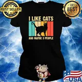 I like cats and maybe 3 people vintage T-Shirt Ladies tee