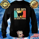 I like cats and maybe 3 people vintage T-Shirt Sweater