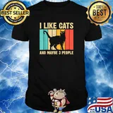 I like cats and maybe 3 people vintage T-Shirt