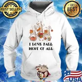 I love fall most of all gnome autumn coffee halloween s Hoodie
