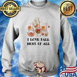 I love fall most of all gnome autumn coffee halloween s Sweater