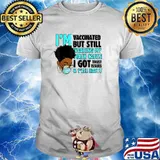 I'm Vaccinated Melanin Afro Queen Black Girl Magic Pride T-Shirt