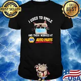 I Used To Smile And Then I Worked At Auto Parts Cat Shirt