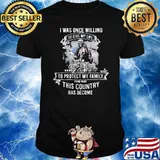 I was once willing to give my life for what this country stood for to protect my family from what this country has become skull usa flag shirt