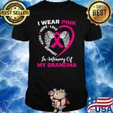 I wear Pink In Memory Of My Grandma Breast Cancer Awareness Heart T-Shirt