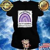 I Wear Purple for My Grandma Alzheimer's Awareness Rainbow Leopard T-Shirt Ladies tee
