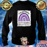 I Wear Purple for My Grandma Alzheimer's Awareness Rainbow Leopard T-Shirt Sweater