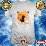 In October We Wear Orange ADHD Awareness Black Cat Blood Moon T-Shirt