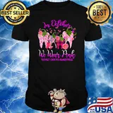 In October We Wear Pink Breast Cancer Awareness tooth teeth flowers Dental T-Shirt