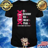 In October We Wear Pink Football Breast Cancer Awareness T-Shirt