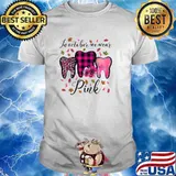 In October Wear Pink Sunflower Leopard Breast Cancer Dentist Dental Students T-Shirt