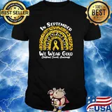 In September We Wear Gold Childhood Cancer Awareness Rainbow Leopard T-Shirt
