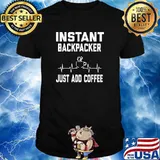 Instant backpacker just and coffee heartbeat T-Shirt