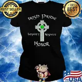 Irish pride loyalty respect honor cross s Ladies tee