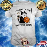 Its fine im fine everythings fine dice cat shirt