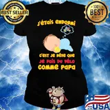 J'ÉTAIS ENDORMI EST JE REVE QUE JE FAIS DU VELO COMME PAPA bABY CYCLE SHIRT Ladies tee