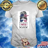 Just a Regular Mom Raising Lions American Flag T-Shirt
