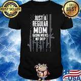 Just A Regular Mom Raising Wolves Not Sheep American Flag T-Shirt
