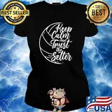 Keep Calm And Trust The Setter Player Volleyball Beach T-Shirt Ladies tee