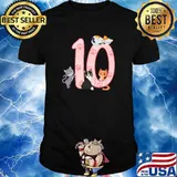 Kids 10th birthday girl cats outfit 10 years old T-Shirt