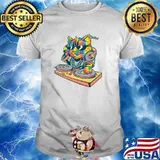 Kitty Dj Cat apparel Women Tie Dye Rainbow Music Festival T-Shirt