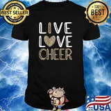 Leopard Cheetah Print Live Love Cheer T-Shirt