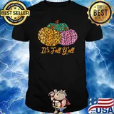 Leopard Pumpkin Its Fall Yall Autumn Pumpkin Season T-Shirt