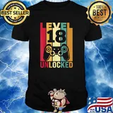 Level 18 Unlocked 18 Birthday Video game Vintage T-Shirt