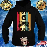 Level 6 Unlocked Birthday Video Game 6th Years Old Vintage T-Shirt Hoodie