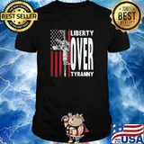 Liberty over tyranny Patriotic American Flag - gun Rights T-Shirt