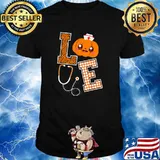 Love Nurse Halloween Pumpkin Fall Nurses costume T-Shirt